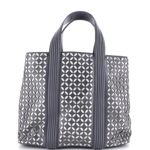 Alaia Handbags - Alaia Side Snap Tote Laser Cut Leather
